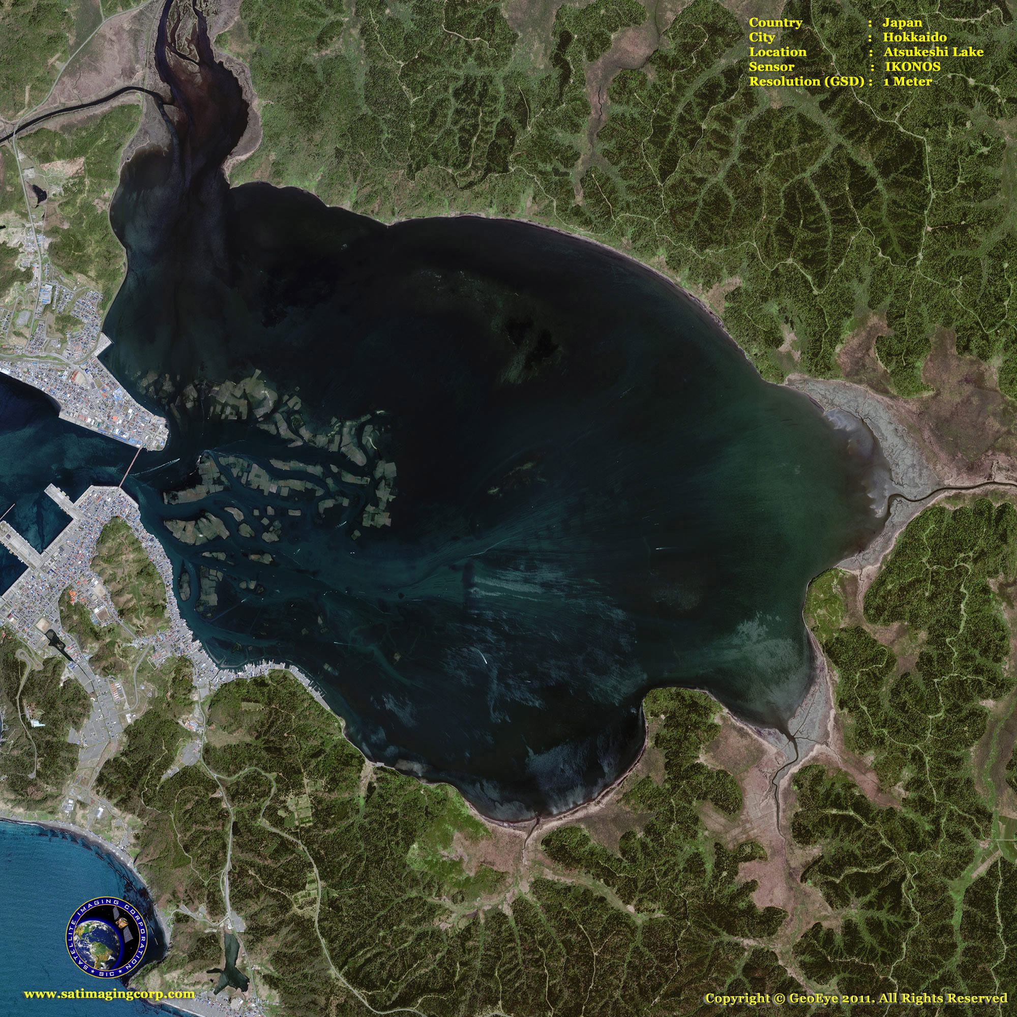 IKONOS Satellite Image of Atsukeshi Lake Satellite Imaging Corp
