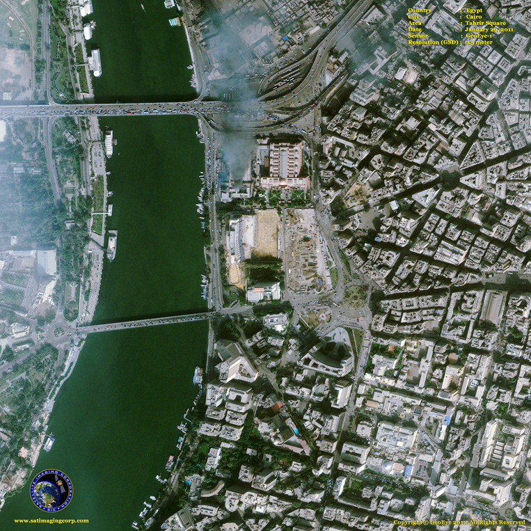 GeoEye1 Satellite Image Tahrir Square in Cairo Satellite Imaging Corp