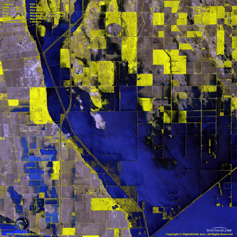 WorldView2 Satellite Image Flooding Missouri Satellite Imaging Corp